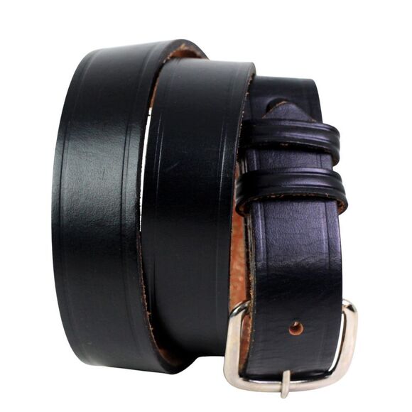 Postal USA #PE 2-2141 BLACK SADDLE LEATHER 1.25"Wd CASUAL DRESS MEN BELT 36 (F9 - Picture 1 of 14